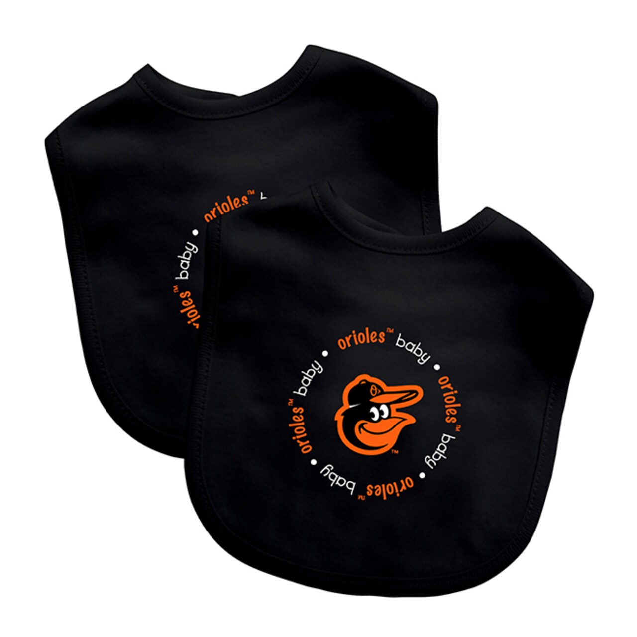 Baby Fanatic Officially Licensed Unisex Baby Bibs 2 Pack - MLB Baltimore Orioles